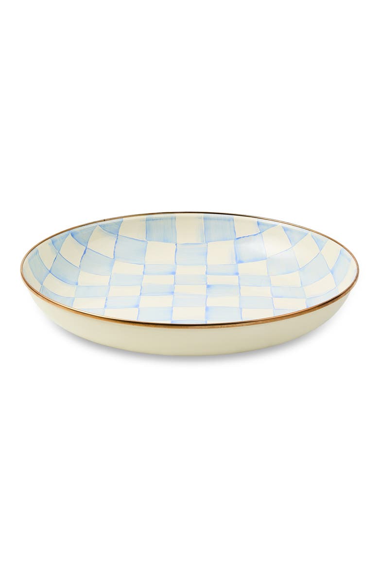 Sky Check Enameled Steel Abundant Bowl, Main, color, SKY CHECK