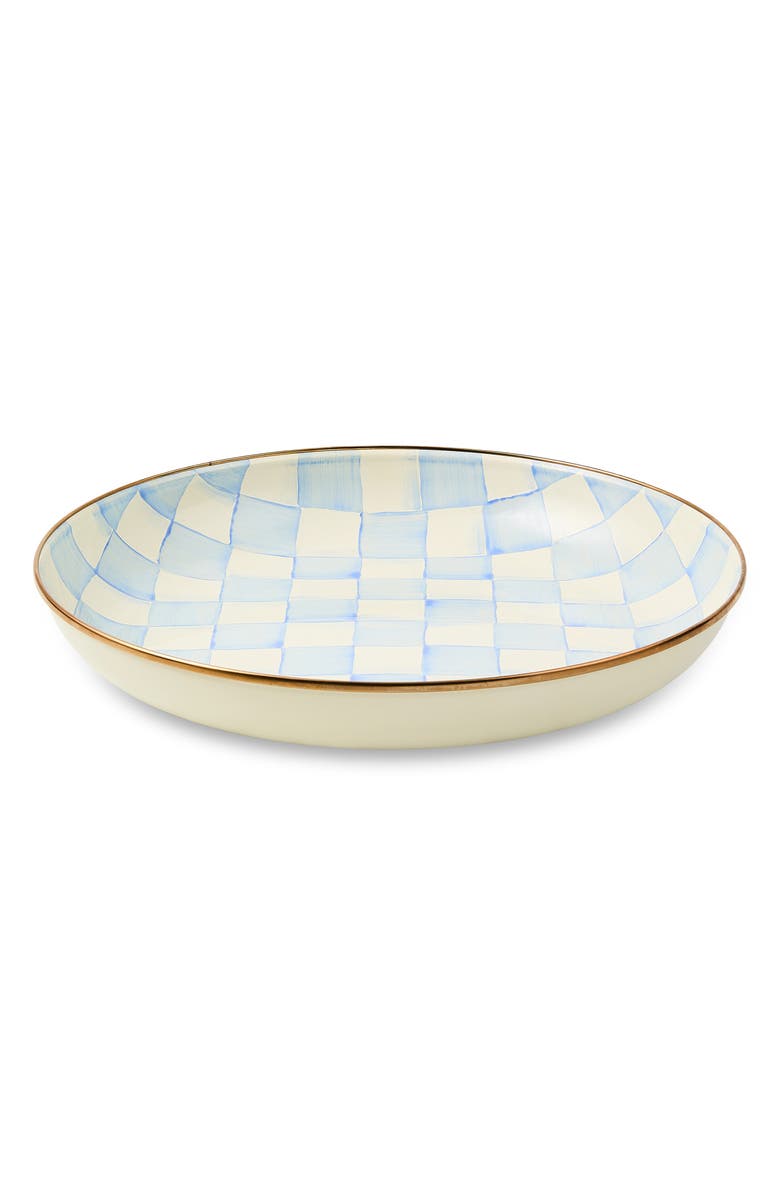 MACKENZIE CHILDS Sky Check Enameled Steel Abundant Bowl, Main, color, Sky Check