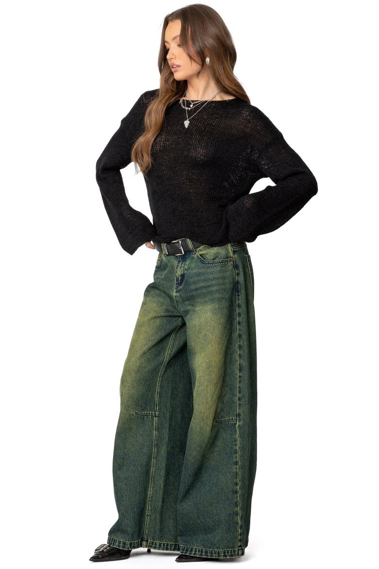 Shawn Tinted Low Rise Wide Leg Jeans, Alternate, color, BLUE-WASHED