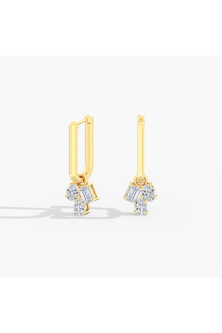Multi-Shape Cluster Lab Diamond Dangles in 14K Gold, Main, color, Yellow Gold