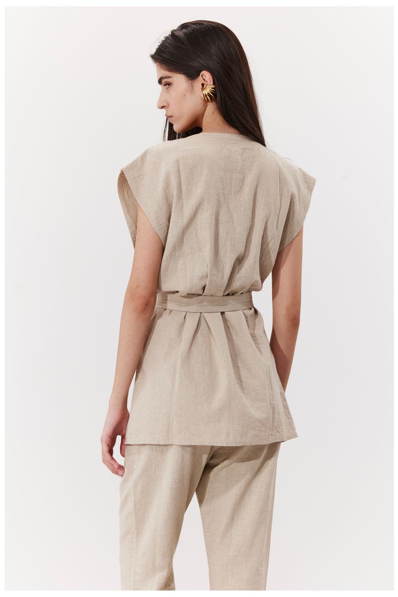 Terra Sleeveless Vest Cover-Up, Alternate, color, Natural