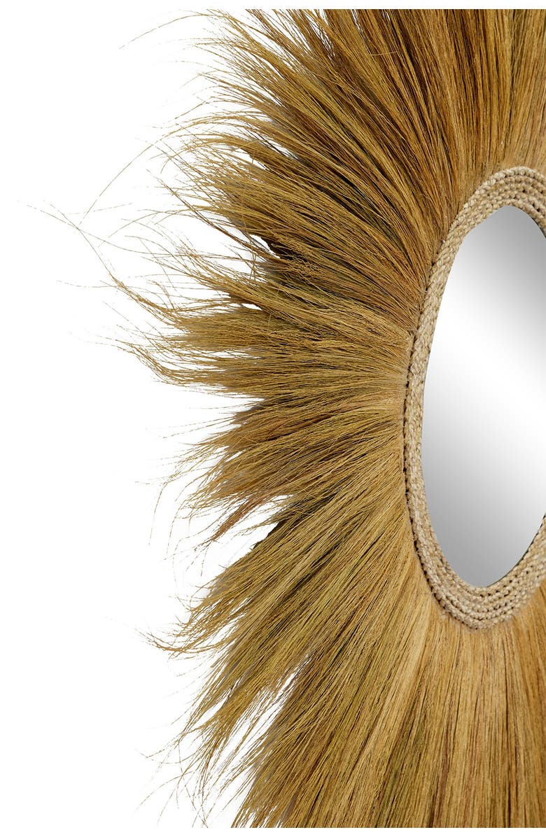 GINGER BIRCH STUDIO Brown Dried Plant Starburst Wall Mirror, Alternate, color,