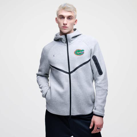 Men's Nike Heather Gray Florida Gators Tech Fleece Full-Zip Windrunner Hoodie