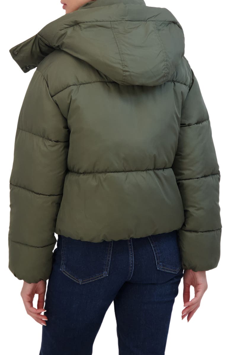 Sebby Short Hooded Puffer Jacket, Alternate, color, Olive