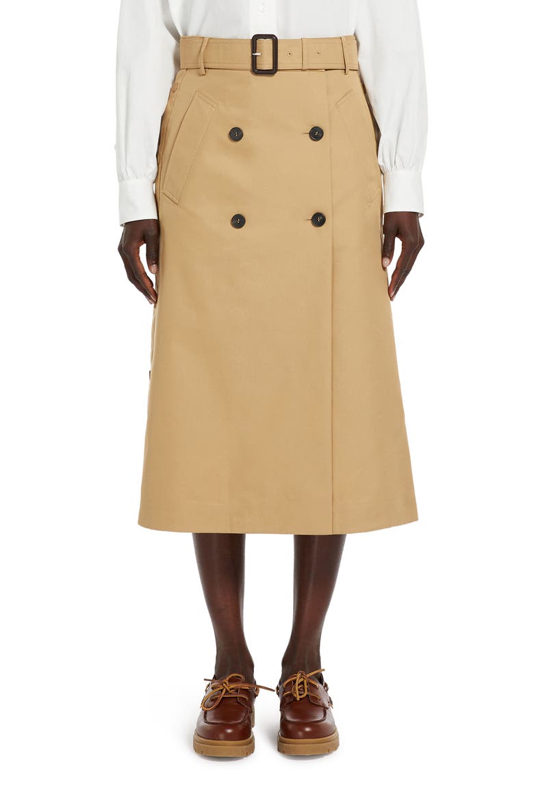 Nebbia Belted Midi Skirt, Main, color, BEIGE