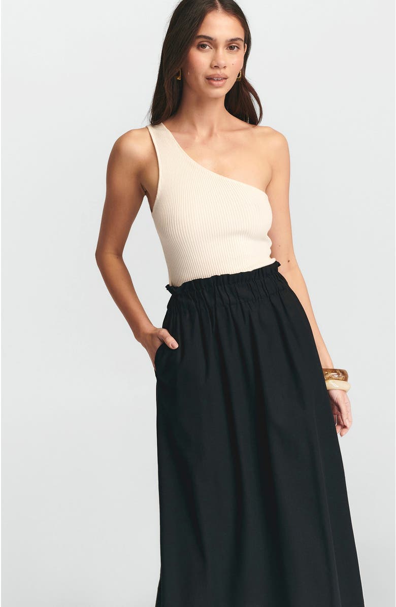 ST MRLO Meli Linen Skirt, Alternate, color, Washed Black