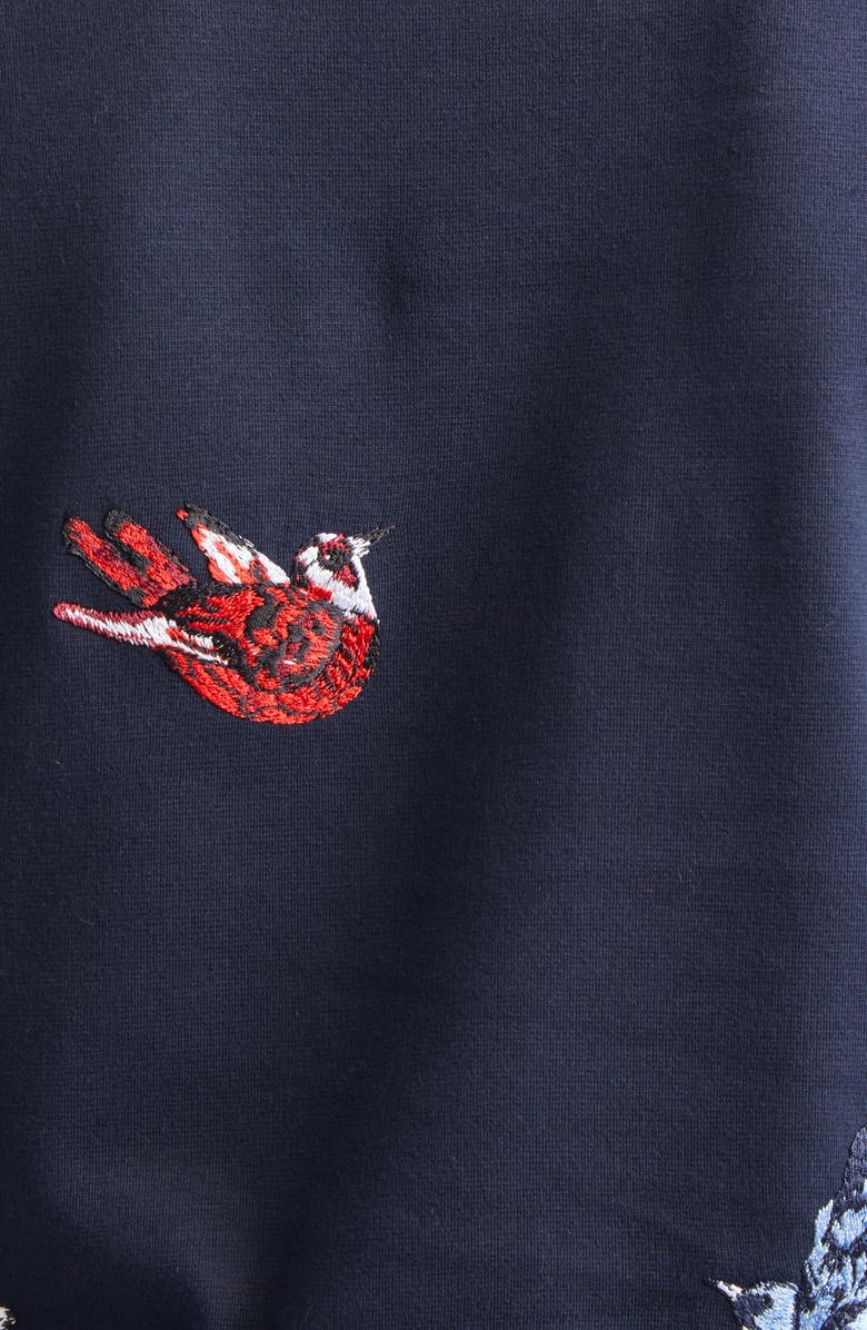 Thom Browne Canary Embroidered Cotton Polo, Alternate, color, Navy