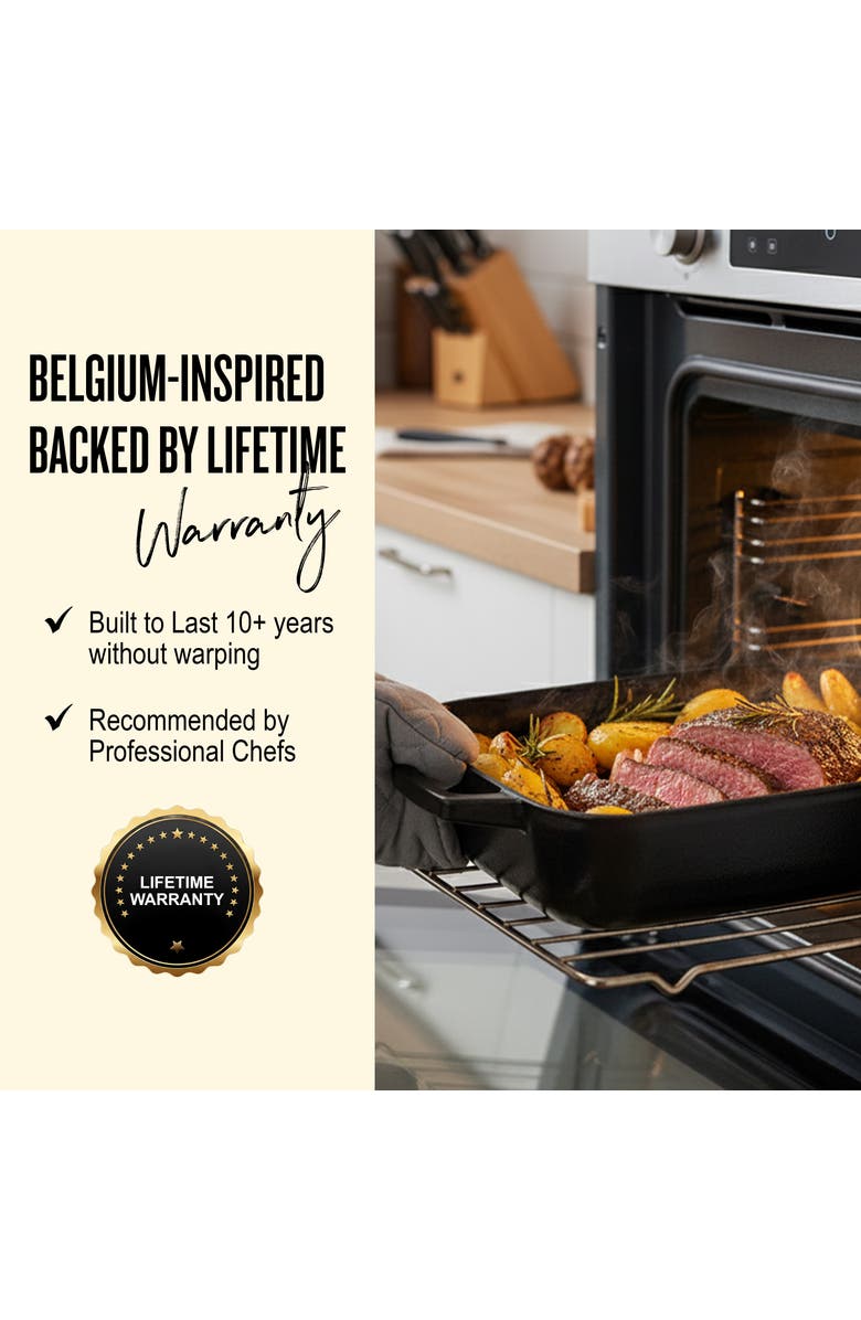 Alva Nori Enameled Cast Iron Backing Dish
Roasting Pan - 12x8, Alternate, color, Black