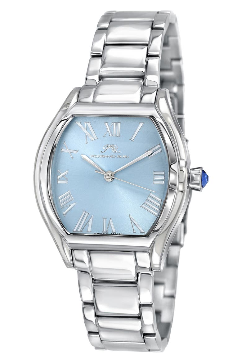 Celine Bracelet Watch, 33.5mm x 40mm, Main, color, SILVER-BABY BLUE