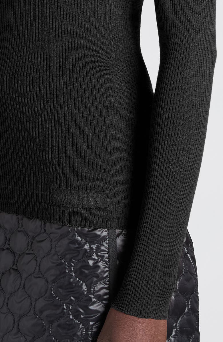 Moncler Virgin Wool Turtleneck Sweater, Alternate, color, Black