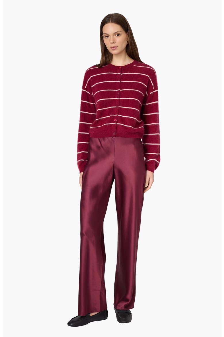 Benning Cashmere Striped Cardigan, Alternate, color, PLUM STRIPE