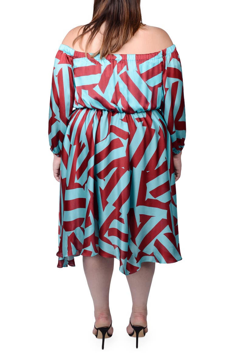 Edwina Off the Shoulder Long Sleeve Dress, Alternate, color, CIRCLE STRIPES