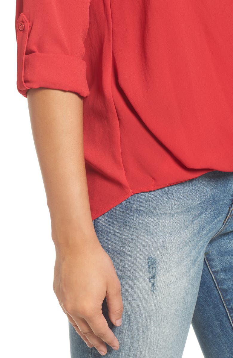 Pleione Faux Wrap Blouse, Alternate, color,