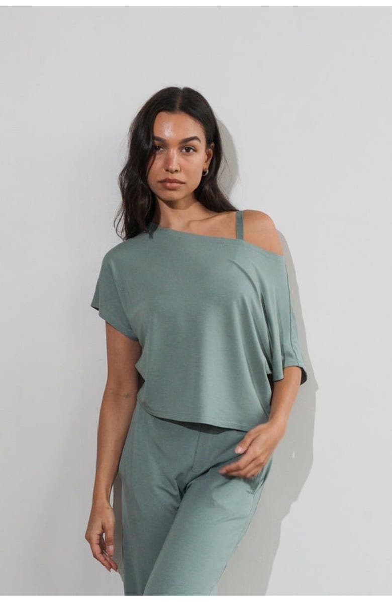 Vitality Vital Off Shoulder Tee, Main, color, Thyme