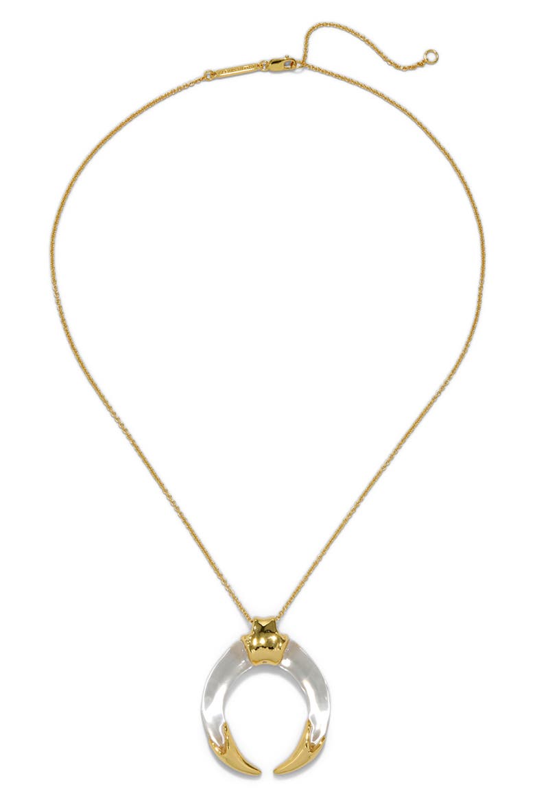 Gilded Tusk Lucite Pendant Necklace, Alternate, color, CRYSTALS
