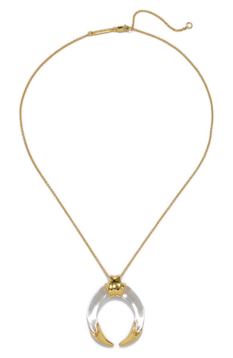 Alexis Bittar Gilded Tusk Lucite Pendant Necklace, Alternate, color, Crystals