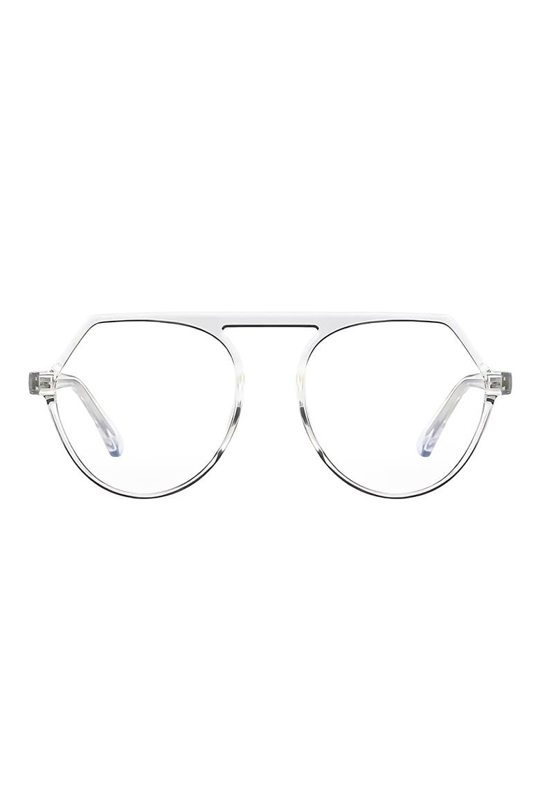 Carter 53mm Round Blue Light Blocking Glasses, Main, color, CLEAR / CLEAR