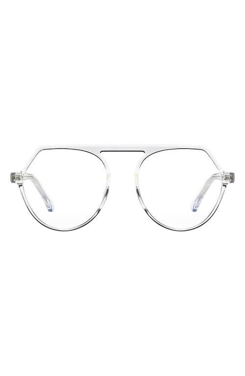 Fifth & Ninth Carter 53mm Round Blue Light Blocking Glasses In White