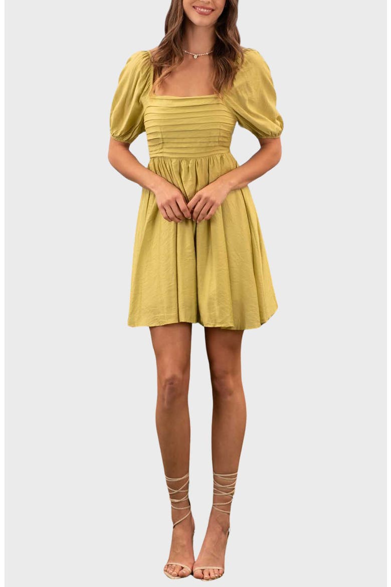 Puff Sleeve Minidress, Main, color, KIWI