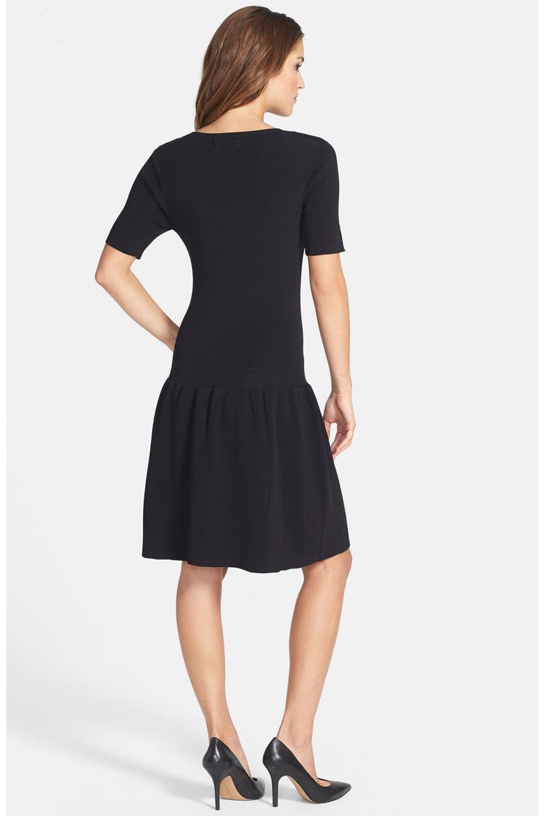 Drop Waist Sweater Dress, Alternate, color, BLACK