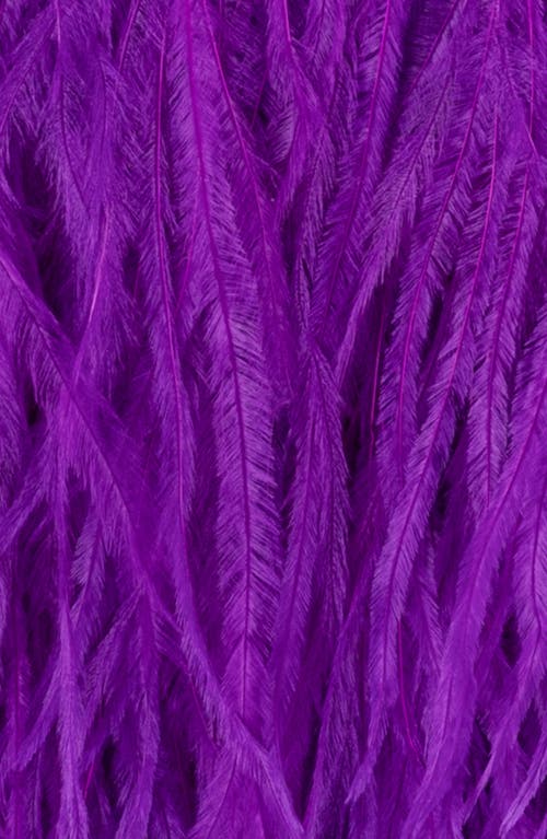 Olga Berg Penny Feathered Frame Bag In Purple