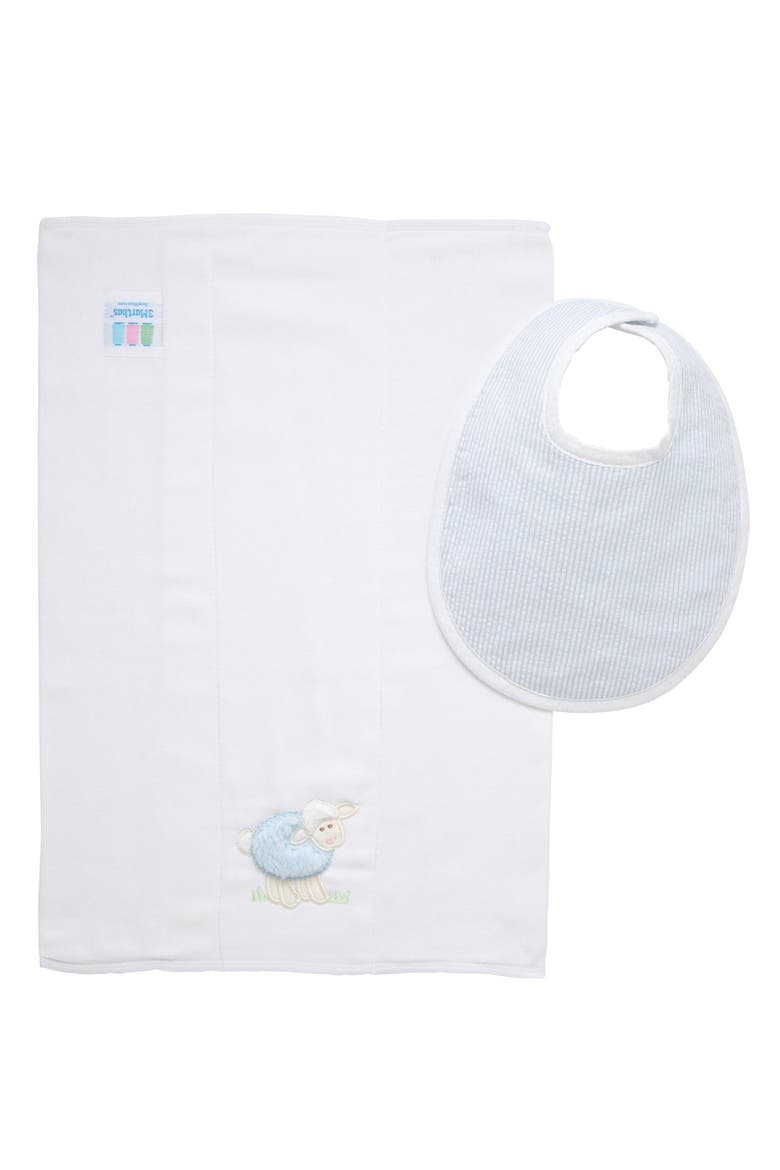 Playful Pals Basic Bib & Burp Boxed Set, Alternate, color, Blue Lamb