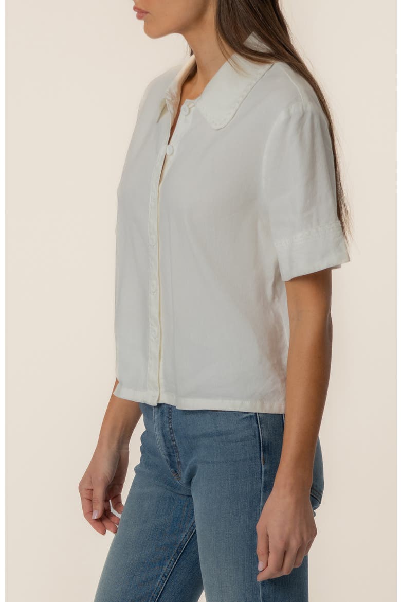 Marisol Linen Blend Button-Up Shirt, Alternate, color, WHITE