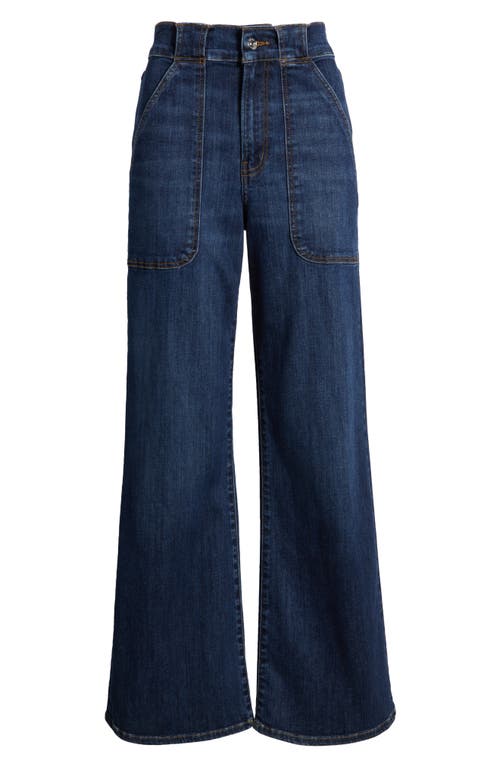 Frame The Modern Pocket Wide Leg Jeans In Blue