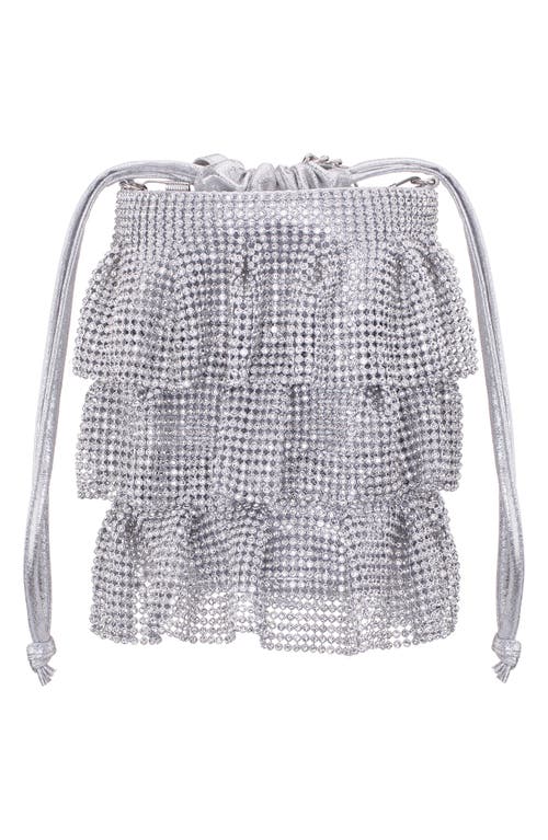 Nina Elegant Drawstring Clutch in Silver 