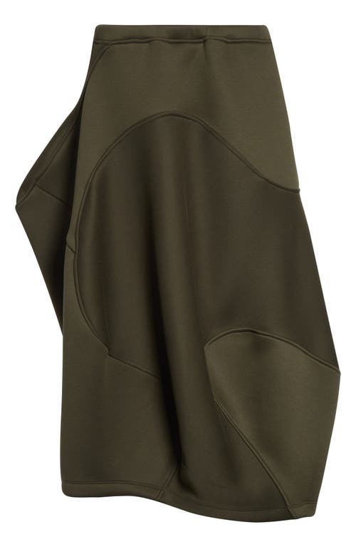 Melitta Baumeister Wavy Seam Fleece Midi Skirt In Green