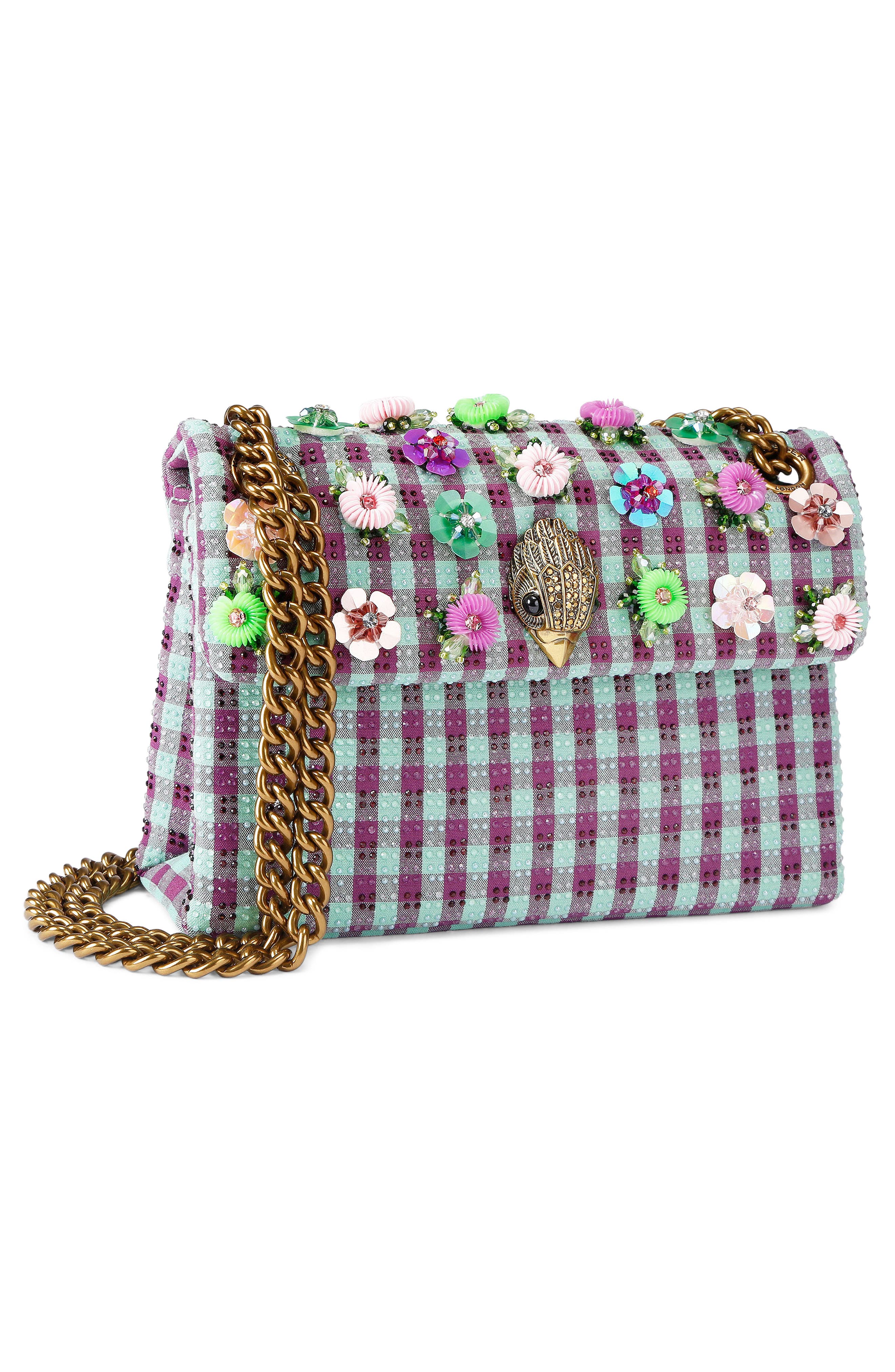Kurt Geiger London Mini Kensington Floral Convertible Shoulder Bag, Alternate, color, Purple Multi