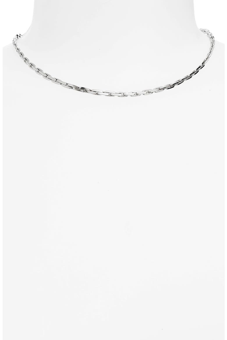 Strada Choker, Alternate, color, PLATINUM PLATED BRASS