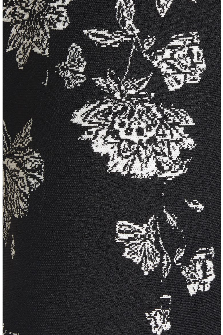 Naomyy Floral Jacquard Fit & Flare Dress, Alternate, color, BLACK