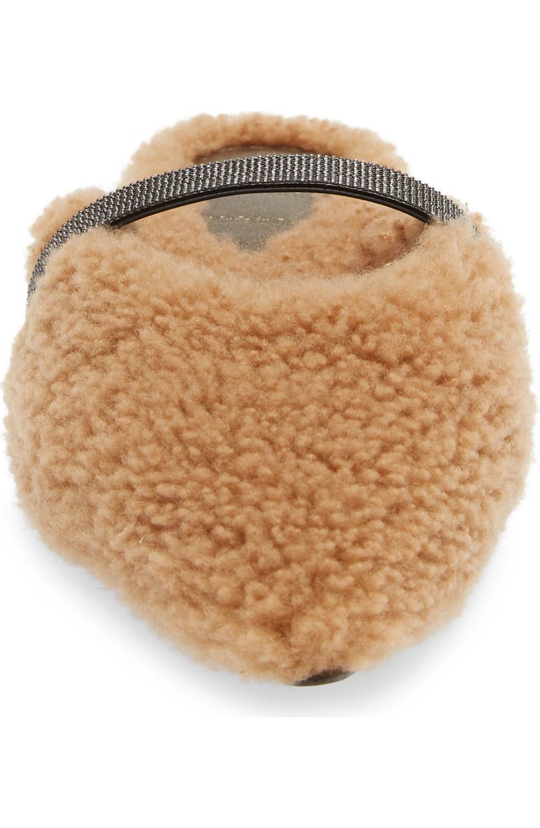 Brunello Cucinelli Monili Beaded Genuine Shearling Slide, Alternate, color,