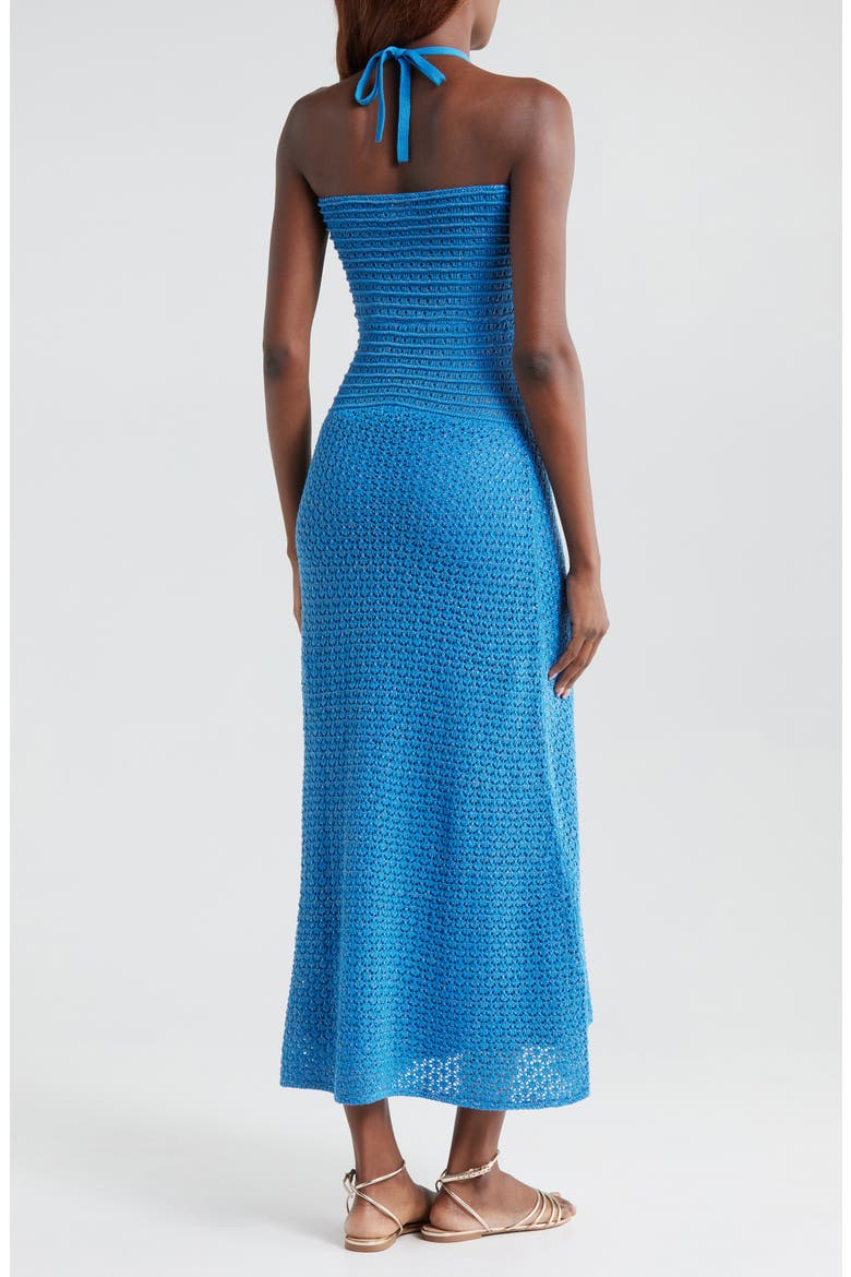 Zully Metallic Cutout Cover-Up Dress, Alternate, color, BLUE