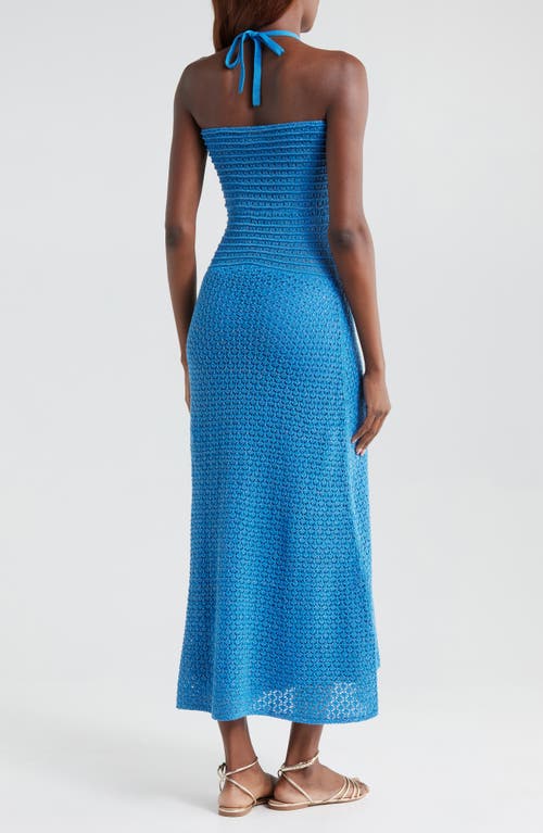 Capittana Zully Metallic Cutout Cover-up Dress In Blue