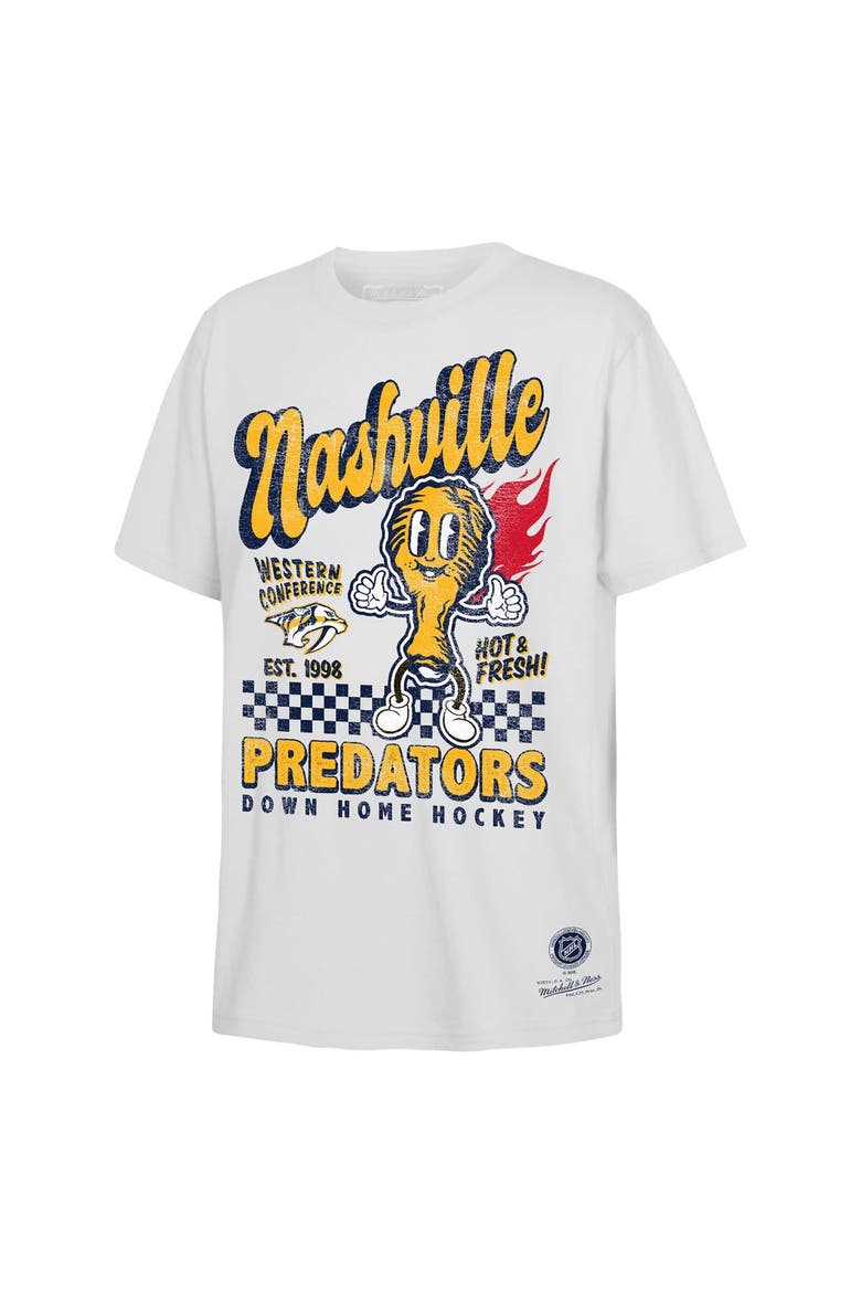 Youth Mitchell & Ness White Nashville Predators Concession Stand T-Shirt, Alternate, color, White
