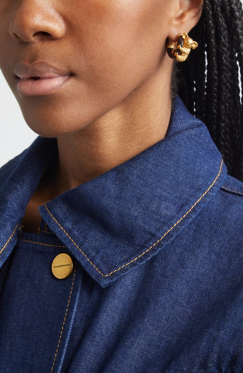 Zimmermann Mira Koala Hoop Earrings, Alternate, color, Gold/ Red