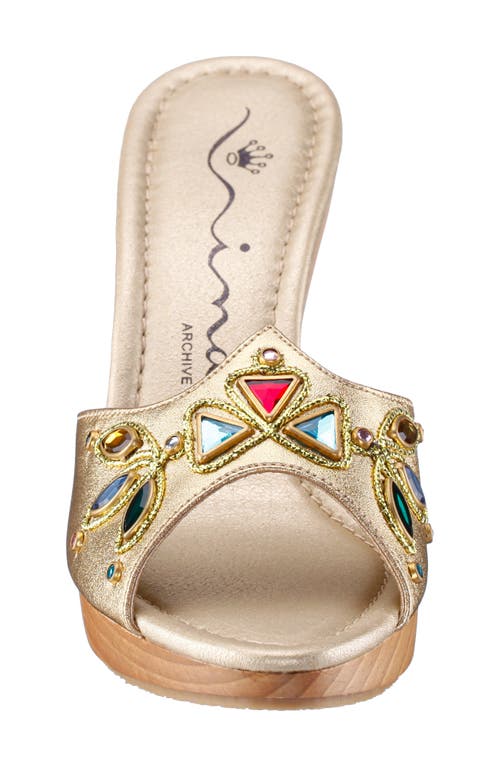 Nina Delight Slide Sandal In Gold