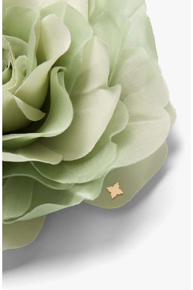 The Green Rose Floral Brooch, Alternate, color, Green