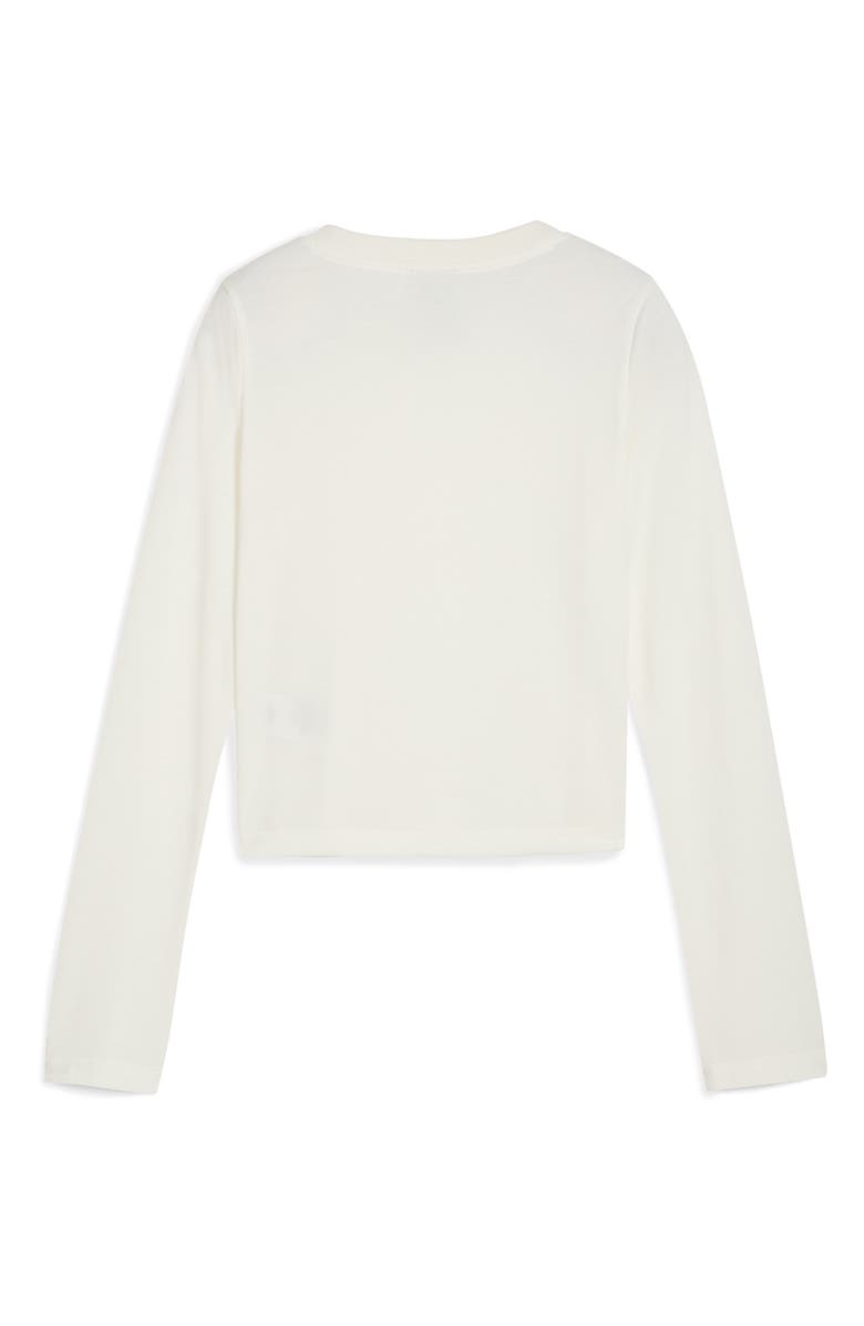 PUMA x Rosé Slim Fit Long Sleeve Crop T-Shirt, Alternate, color, Warm White