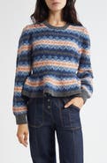 Cinq à Sept Evelyn Stripe Peplum Crewneck Sweater