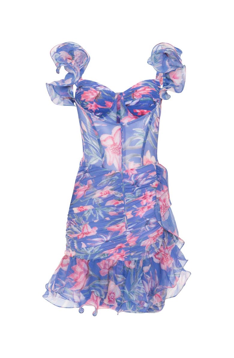 PatBO Amaryllis Flutter Mini Dress, Main, color, Blue