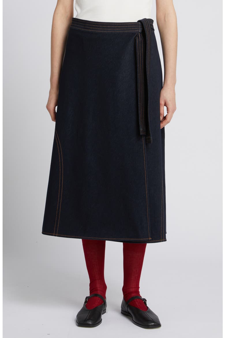 Rane Belted Midi Skirt, Main, color, MIDNIGHT BLUE