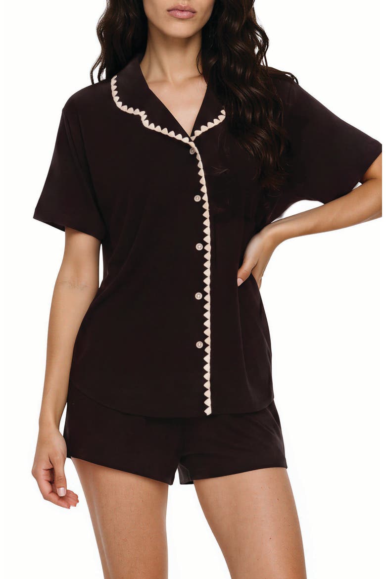 Annelise Short Pajamas, Main, color, BLACK