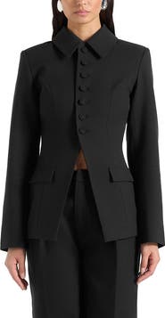 Manière De Voir Harper Tailored Cinch Blazer With Detachable Collar