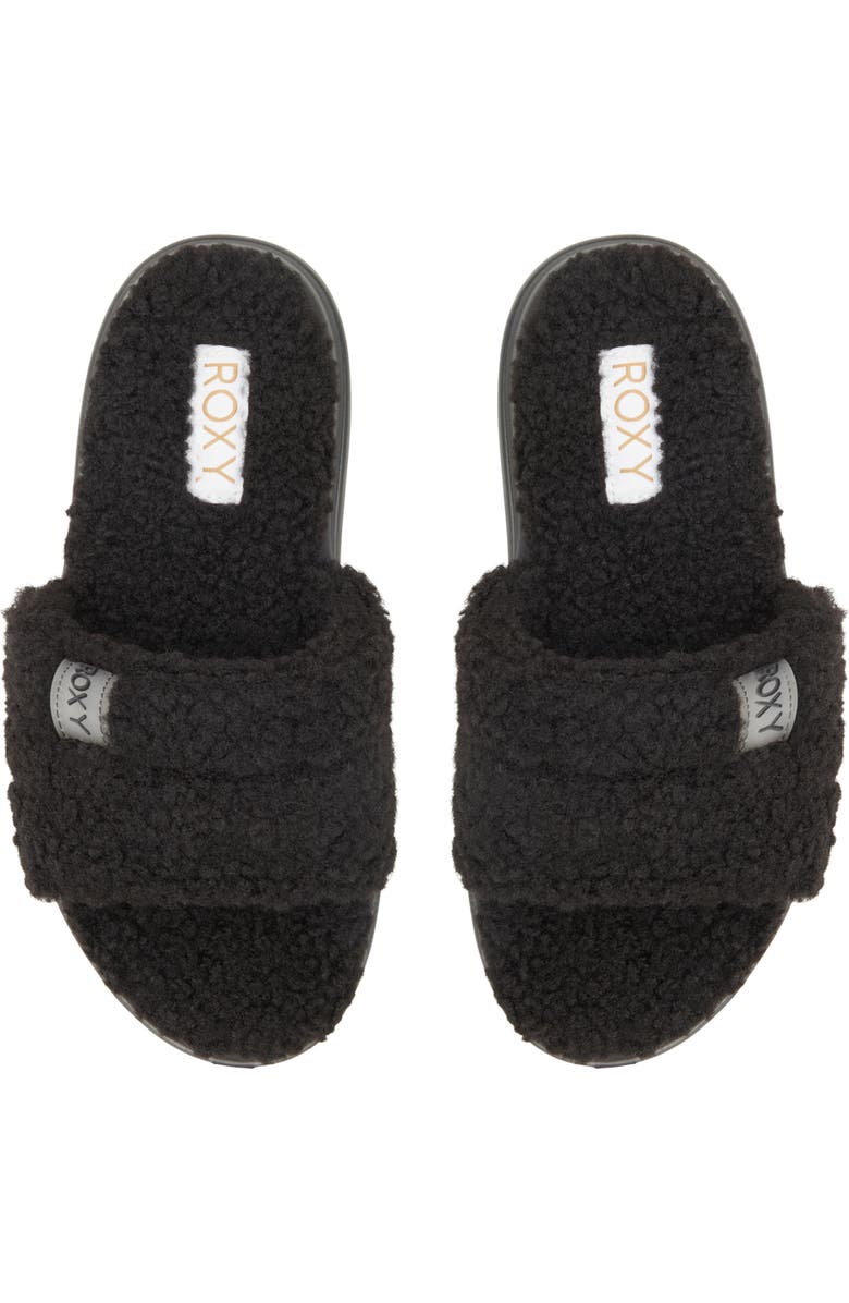 Roxy Gelato Lux Faux Shearling Slide Sandal, Alternate, color,