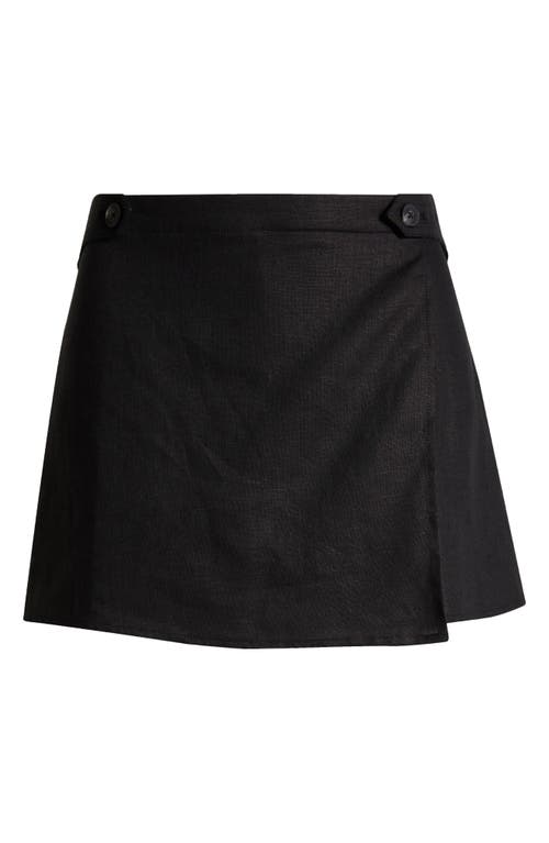 Reformation Clover Linen Wrap Miniskort