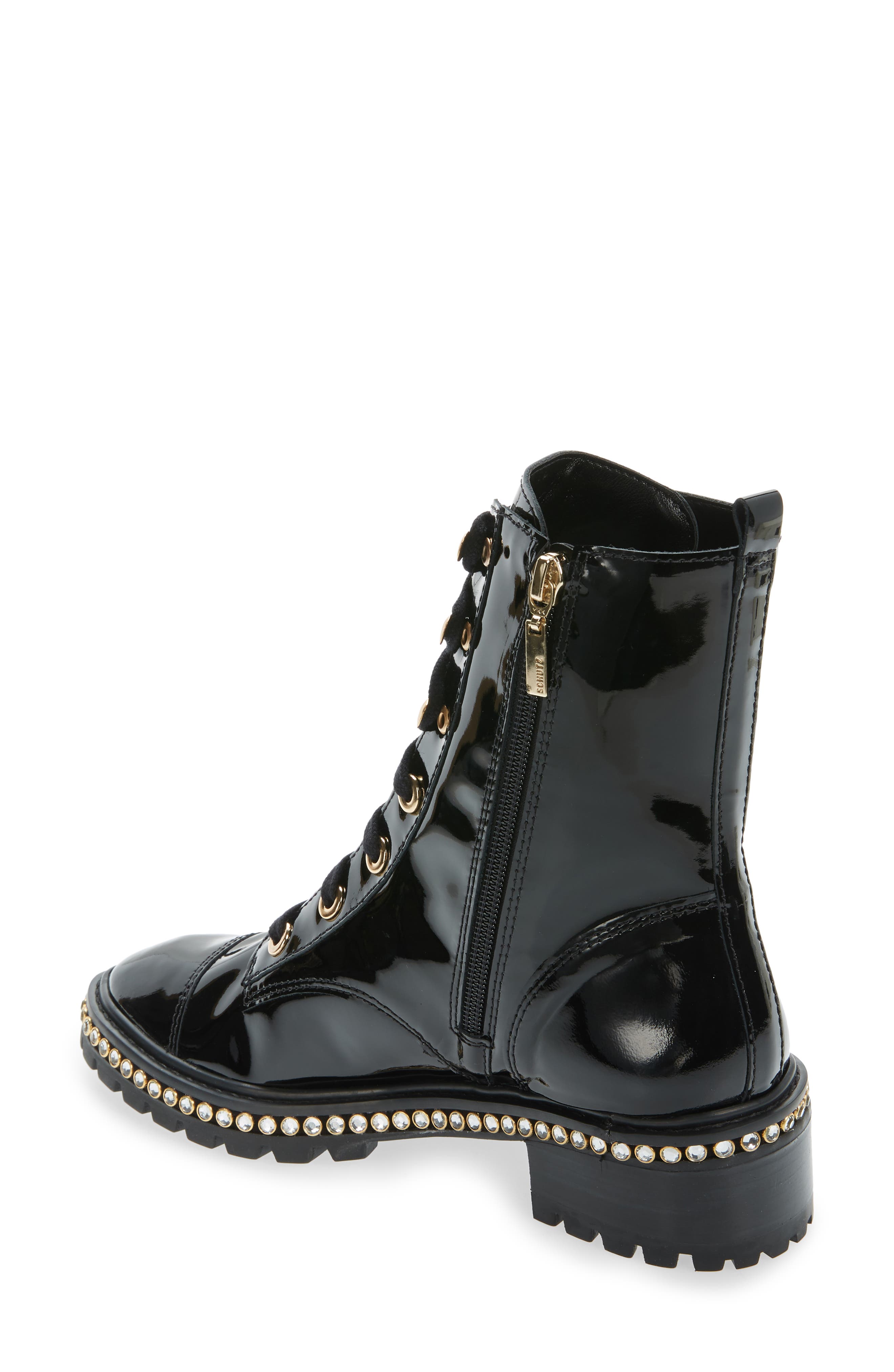 Schutz Andorra Leather Combat Boot, Alternate, color, 