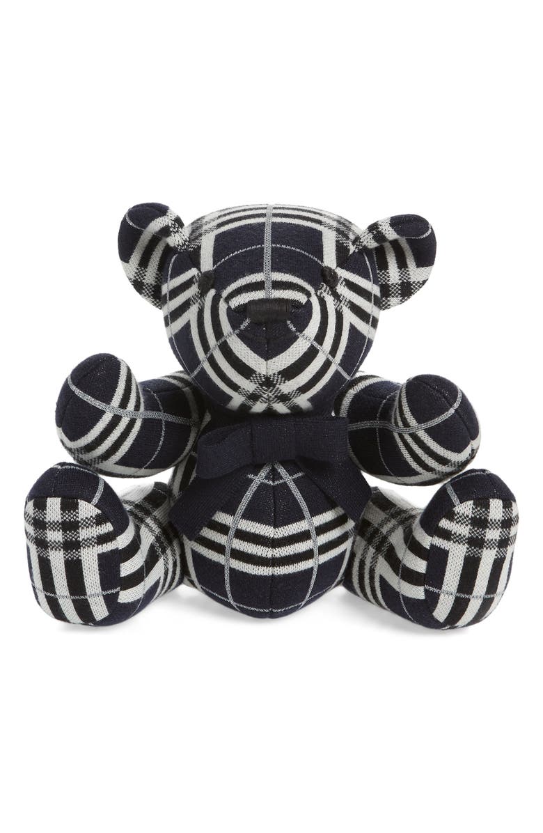 Burberry Giant Check Cashmere & Cotton Blend Teddy Bear, Main, color,